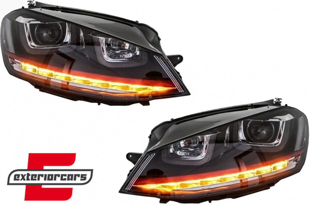 Prednja svjetla 3D LED DRL SEQ žmigavci GTI dizajn / VW Golf 7 VII (2012-2017) - Slika 5