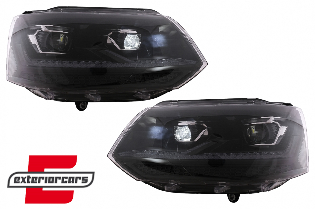 Full LED prednja svjetla SEQ žmigavci (crna/chrome) / VW Transporter Caravelle Multivan T5.1 Facelift (2010-2015) - Slika 14