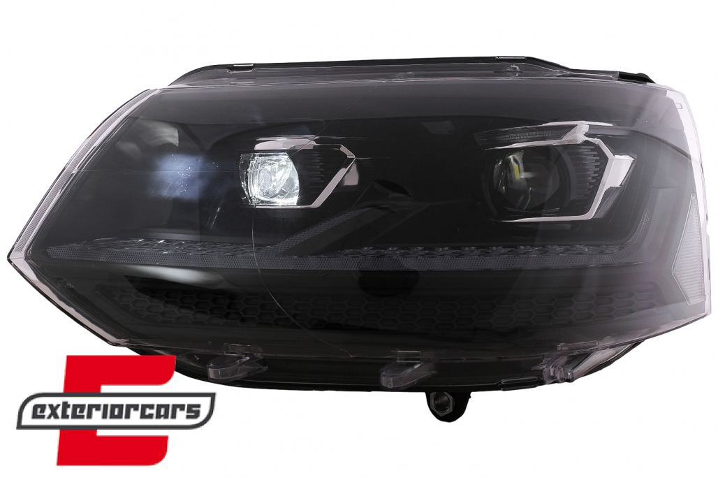 Full LED prednja svjetla SEQ žmigavci (crna/chrome) / VW Transporter Caravelle Multivan T5.1 Facelift (2010-2015) - Slika 15