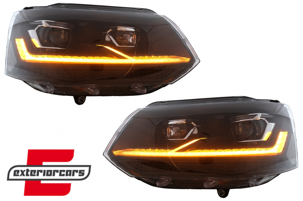 Full LED prednja svjetla SEQ žmigavci (crna/chrome) / VW Transporter Caravelle Multivan T5.1 Facelift (2010-2015) - Slika 20