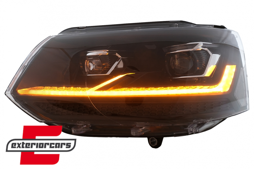 Full LED prednja svjetla SEQ žmigavci (crna/chrome) / VW Transporter Caravelle Multivan T5.1 Facelift (2010-2015) - Slika 21