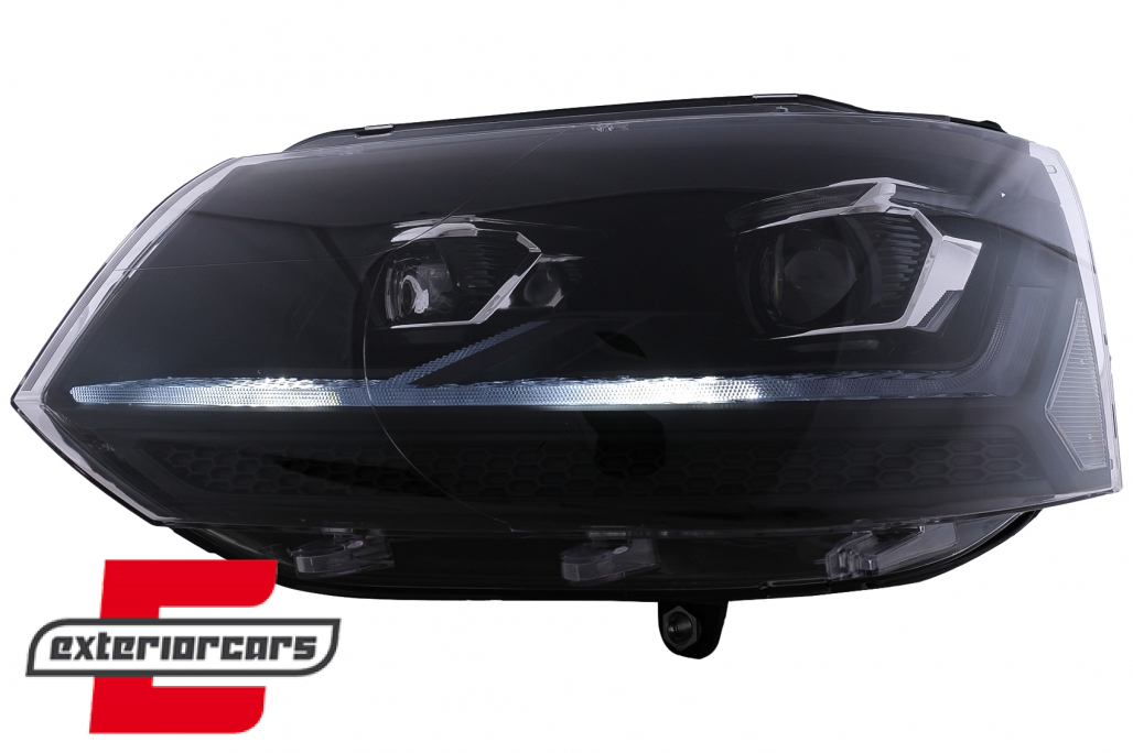 Full LED prednja svjetla SEQ žmigavci (crna/chrome) / VW Transporter Caravelle Multivan T5.1 Facelift (2010-2015) - Slika 8