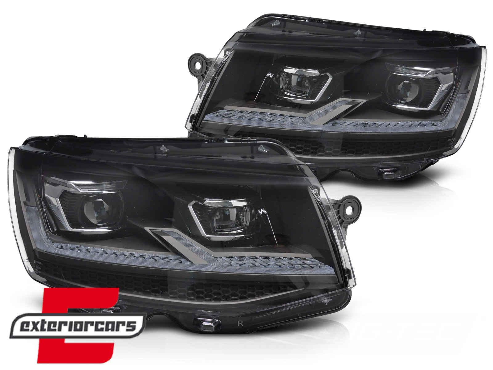 Full LED prednja svjetla SEQ žmigavci (crna/chrome) / VW T6 (2015-2019) - Slika 2
