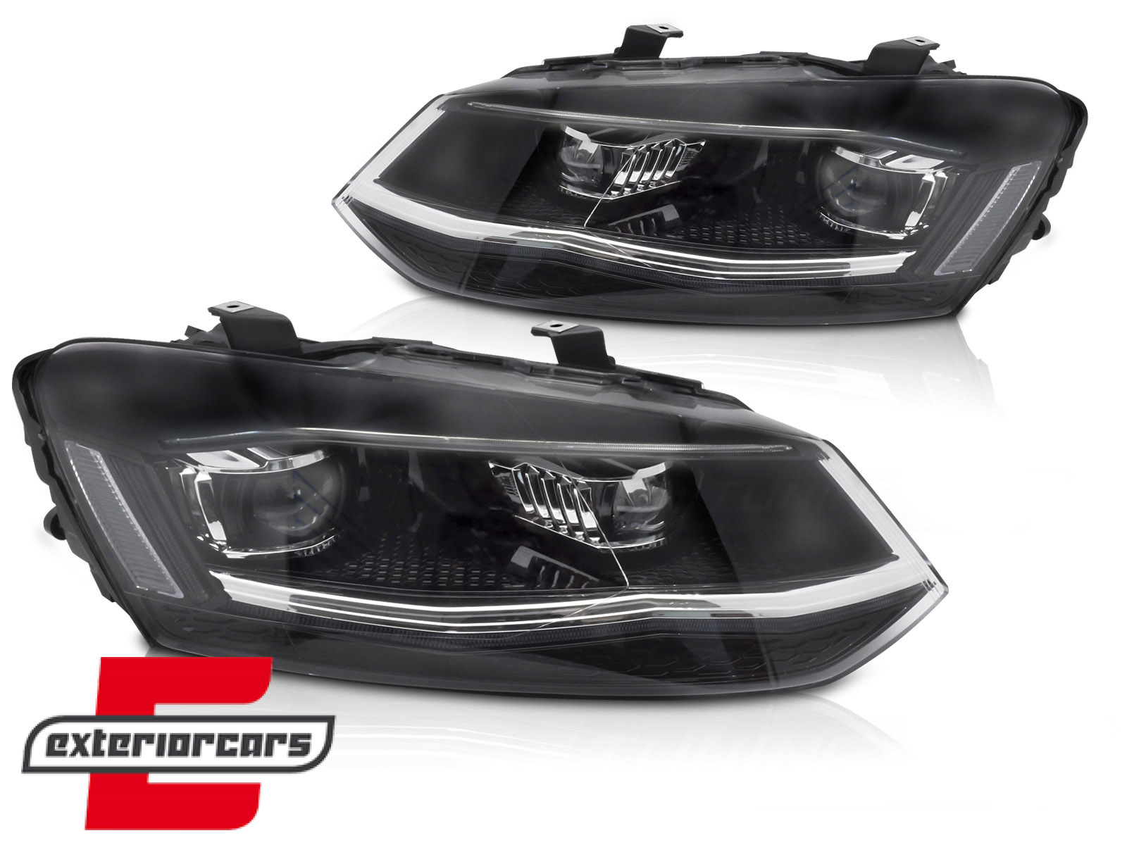 Full LED prednja svjetla SEQ žmigavci (chrome) / VW Polo Mk5 6R 6C (2009-2017) - Slika 2