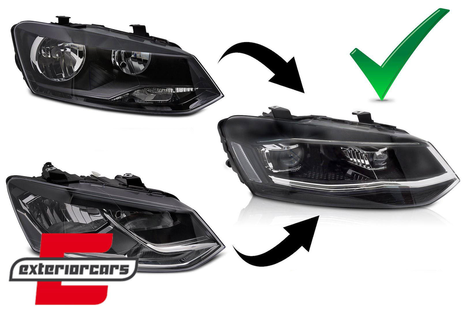 Full LED prednja svjetla SEQ žmigavci (chrome) / VW Polo Mk5 6R 6C (2009-2017) - Slika 6