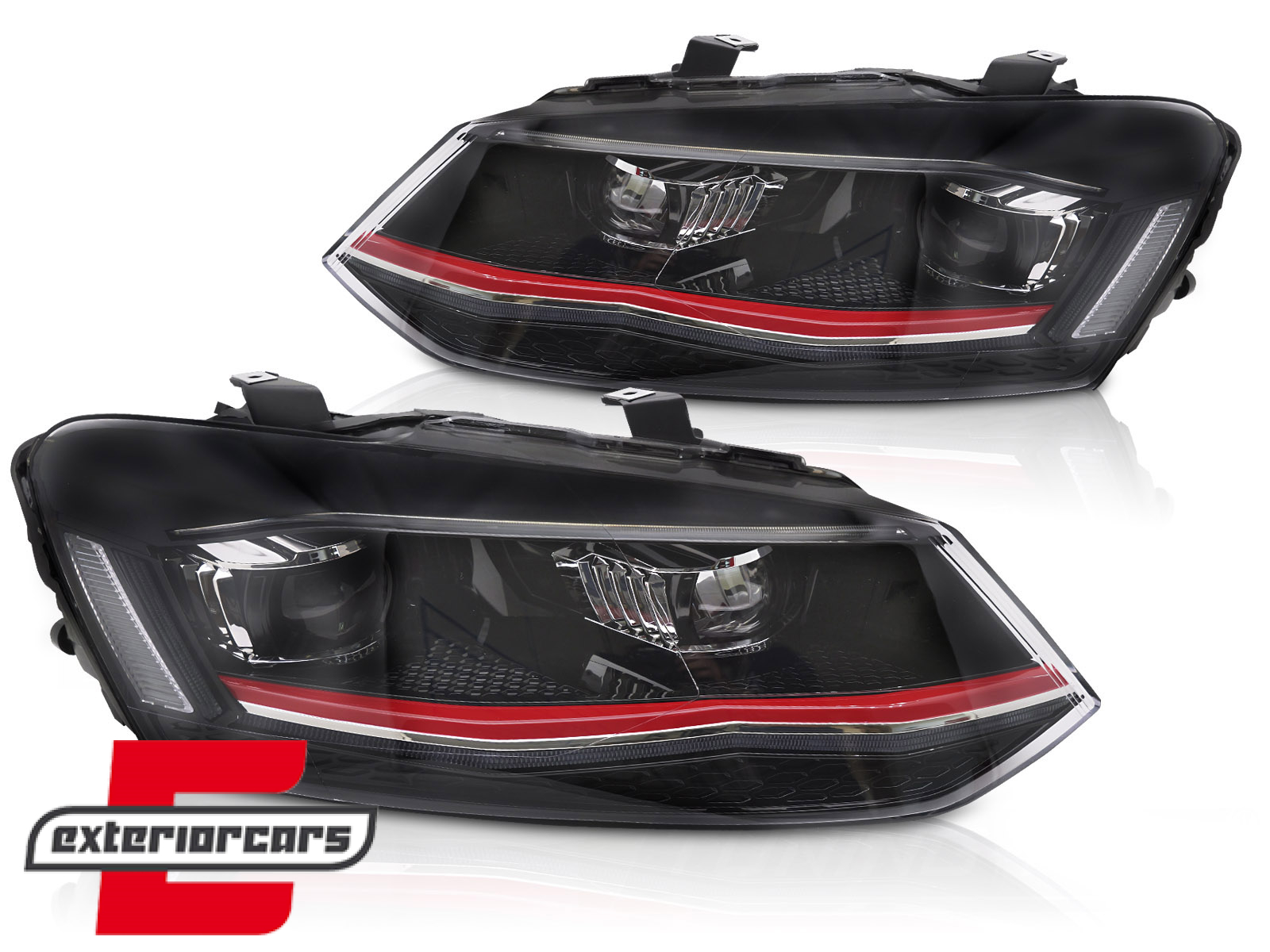 Full LED prednja svjetla SEQ žmigavci (crvena) / VW Polo Mk5 6R 6C (2009-2017) - Slika 2