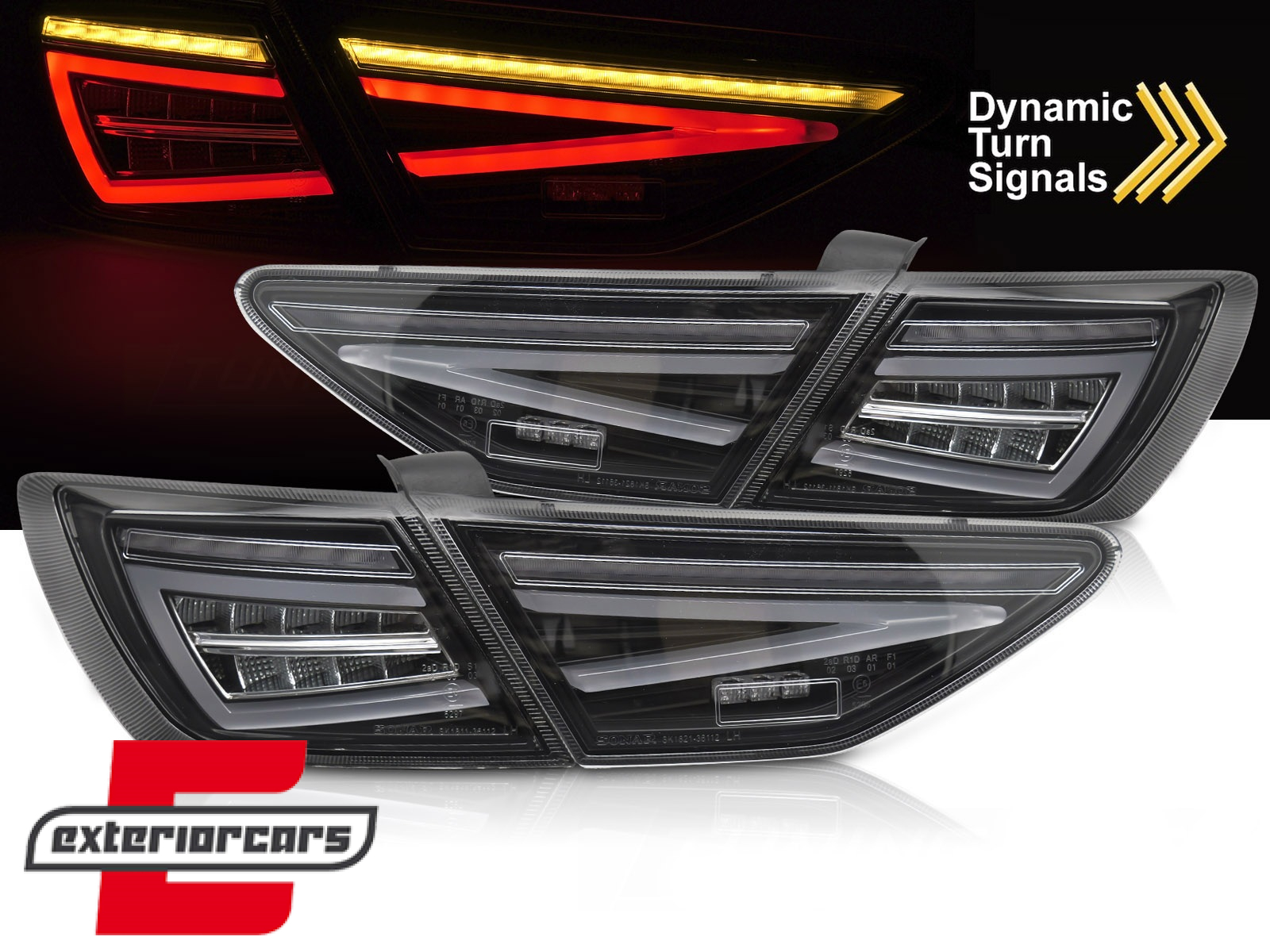 Full LED stražnja svjetla SEQ žmigavci (crna) / Seat Leon 5F Hatchback (2012-2020)