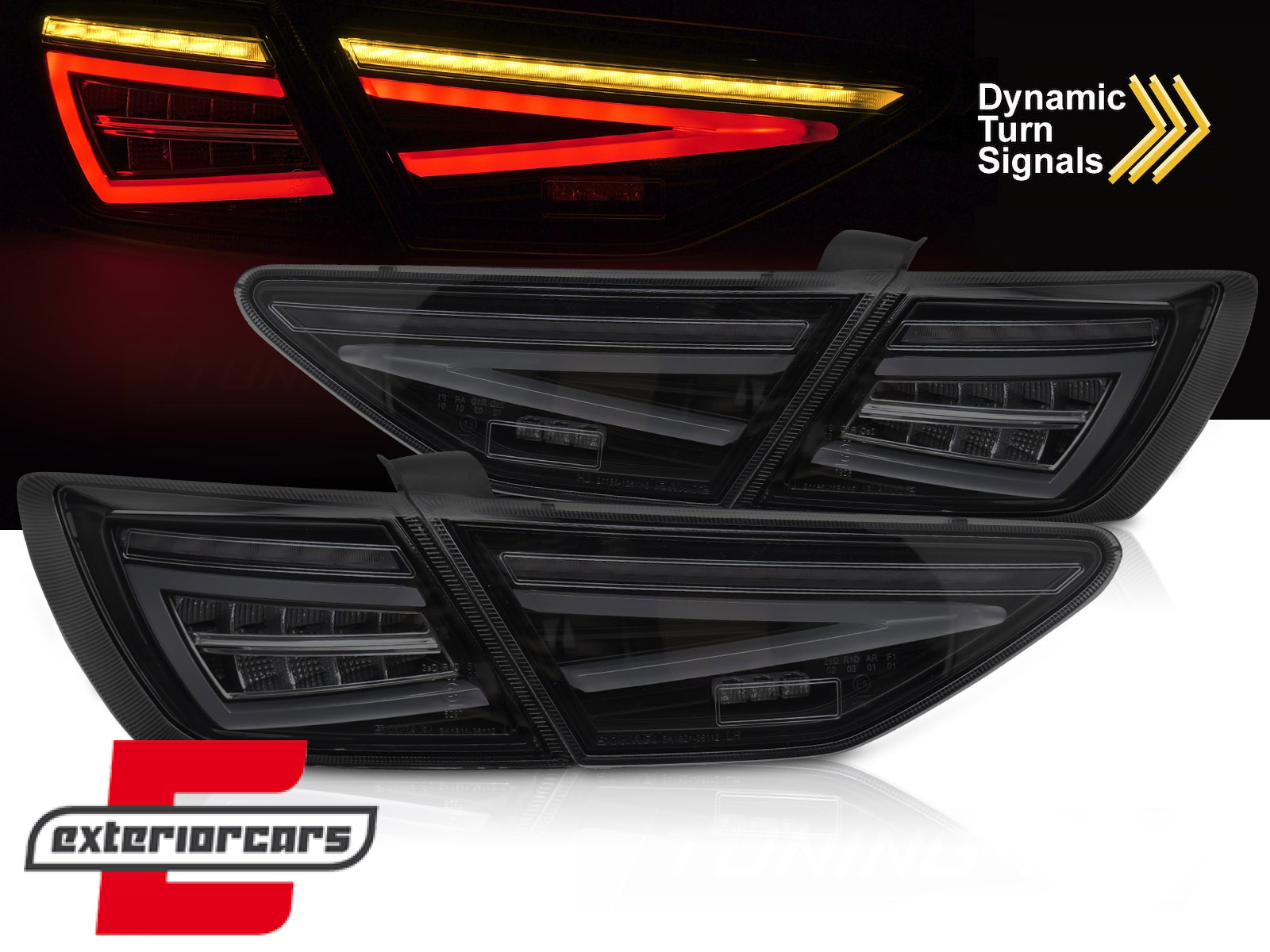 Full LED stražnja svjetla SEQ žmigavci (crna/smoke) / Seat Leon 5F Hatchback (2012-2020)