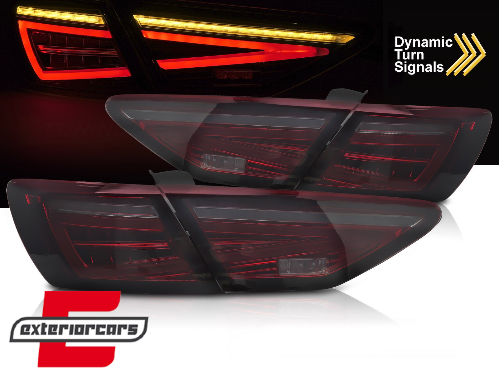 Full LED stražnja svjetla SEQ žmigavci (crvena/smoke) / Seat Leon 5F Hatchback (2012-2020)
